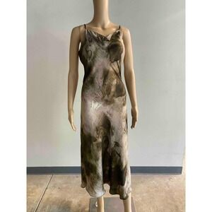 Grade & Gather‎ Slip Dress Cowl Neck Midi Abstract Print Casual Size M